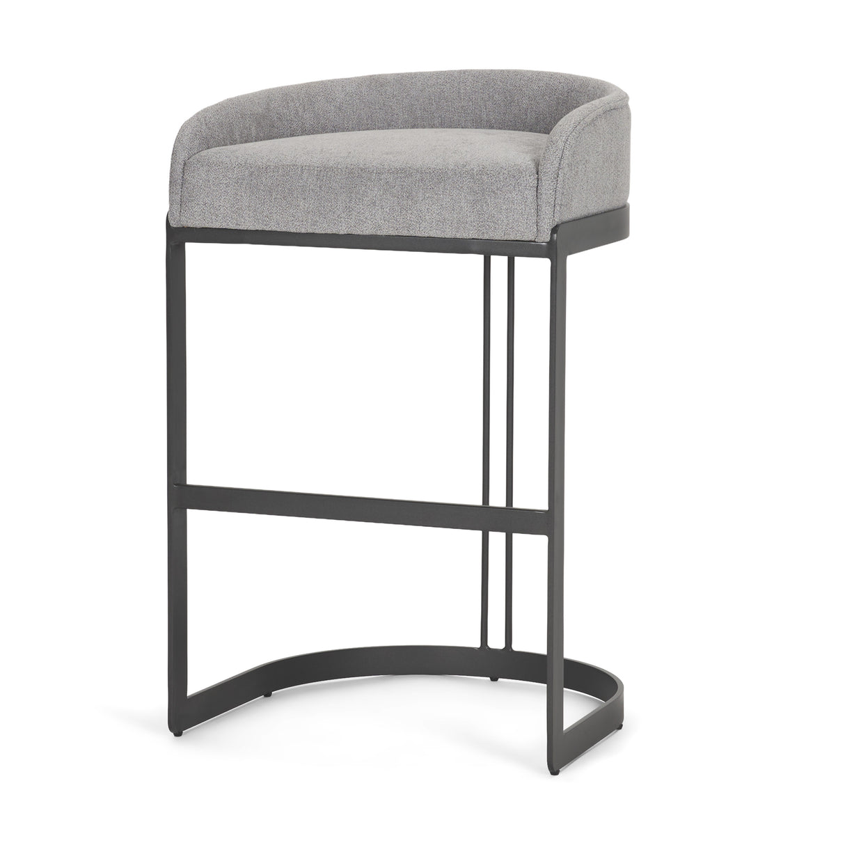 Hollyfield II Gray Fabric Seat W/ Gray Metal Base Bar Stool from Mercana - Luna Furniture