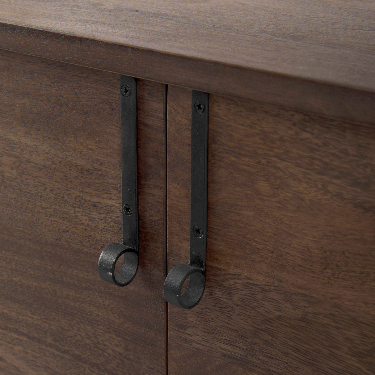 Glenn 38L x 16W x 30H Dark Brown Wood w/ Black Iron Frame, 2 Door Accent Cabinet from Mercana - Luna Furniture