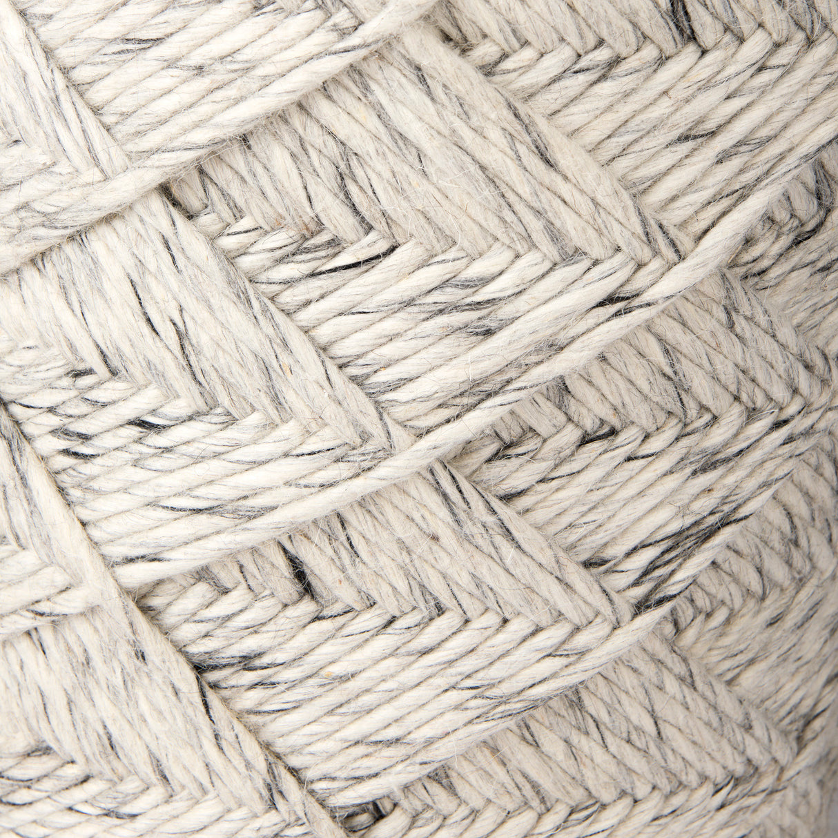 Esfera 17.7L x 15.7W x 15.7H Beige Chevron Woven Round Pouf from Mercana - Luna Furniture