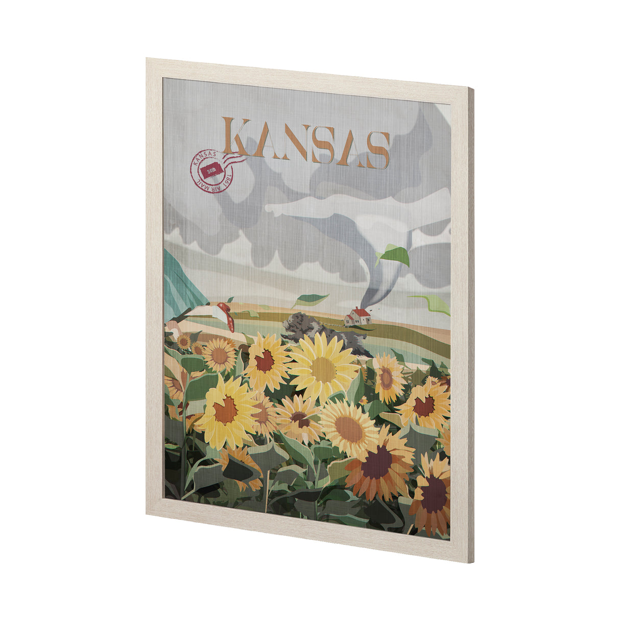 Kansas Go USA (L) by Mercana Studio a Hand Embellished Decograph Framed Art Print from Mercana - Luna Furniture