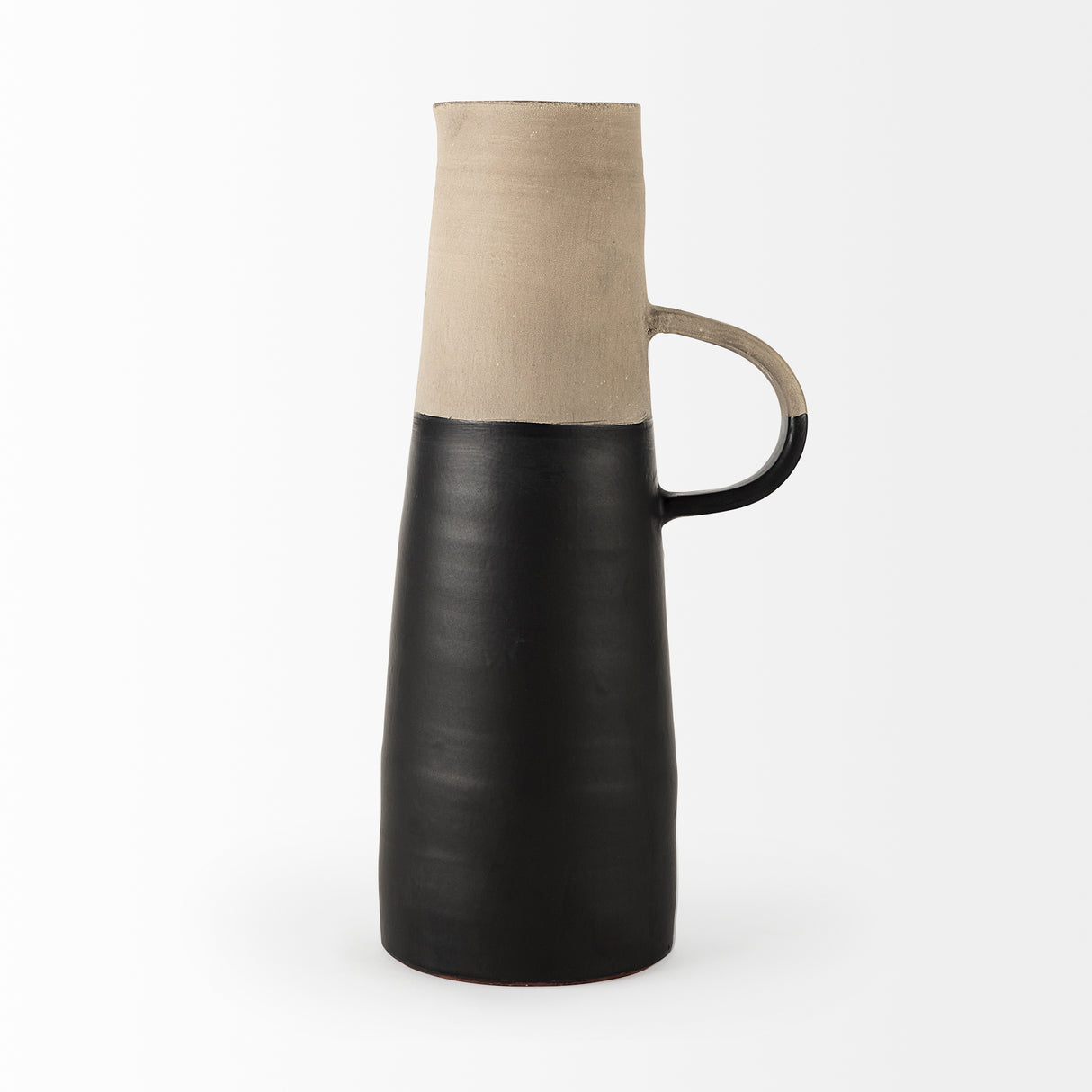Garand Large 18.8H Two-Toned Black/Natural Ceramic Jug from Mercana - Luna Furniture