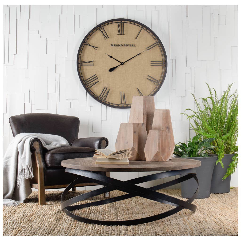 Allen I Large Natural Wooden Base Oval Vase from Mercana - Luna Furniture