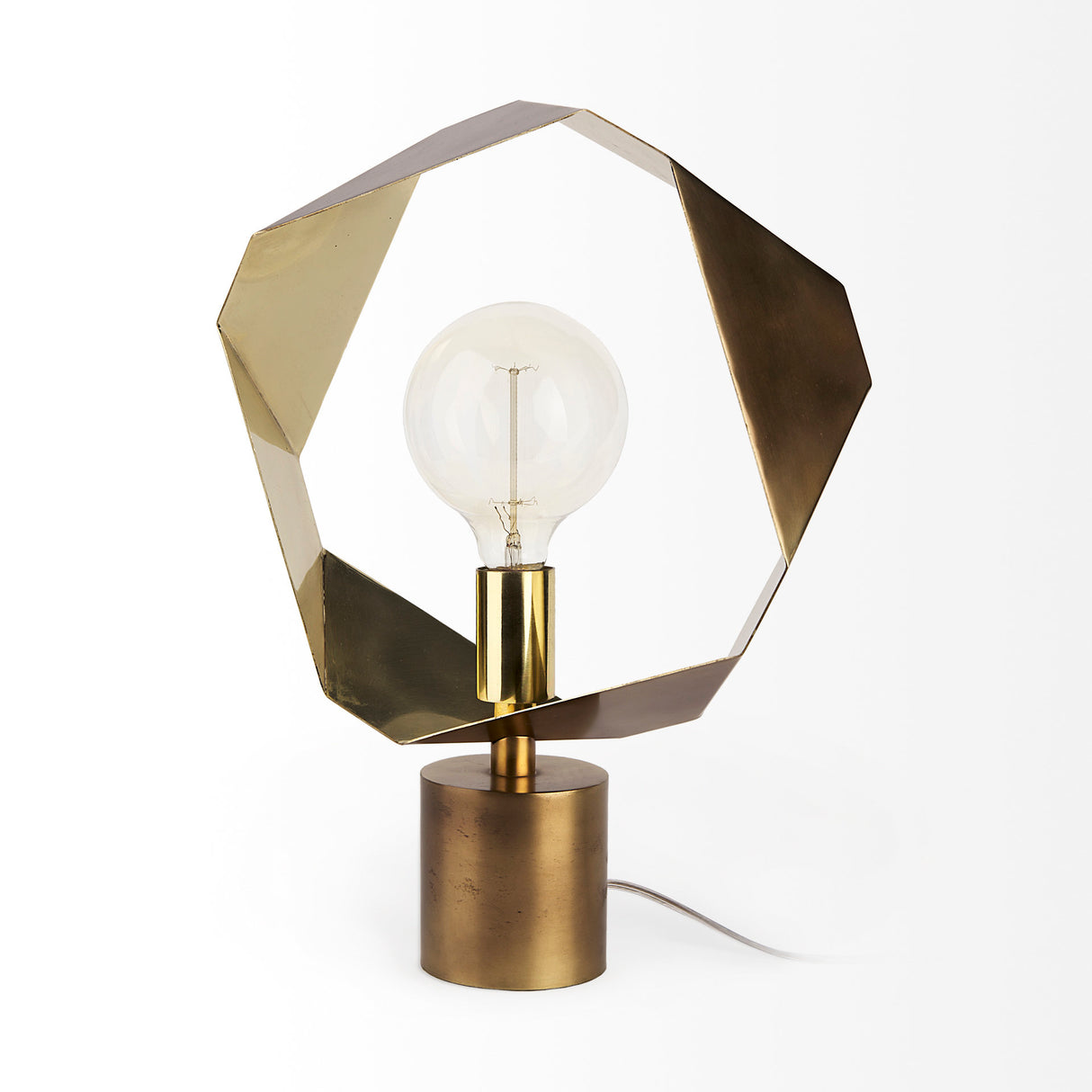 Shamir 15L x 15W Gold Geometric Metal Table Lamp from Mercana - Luna Furniture