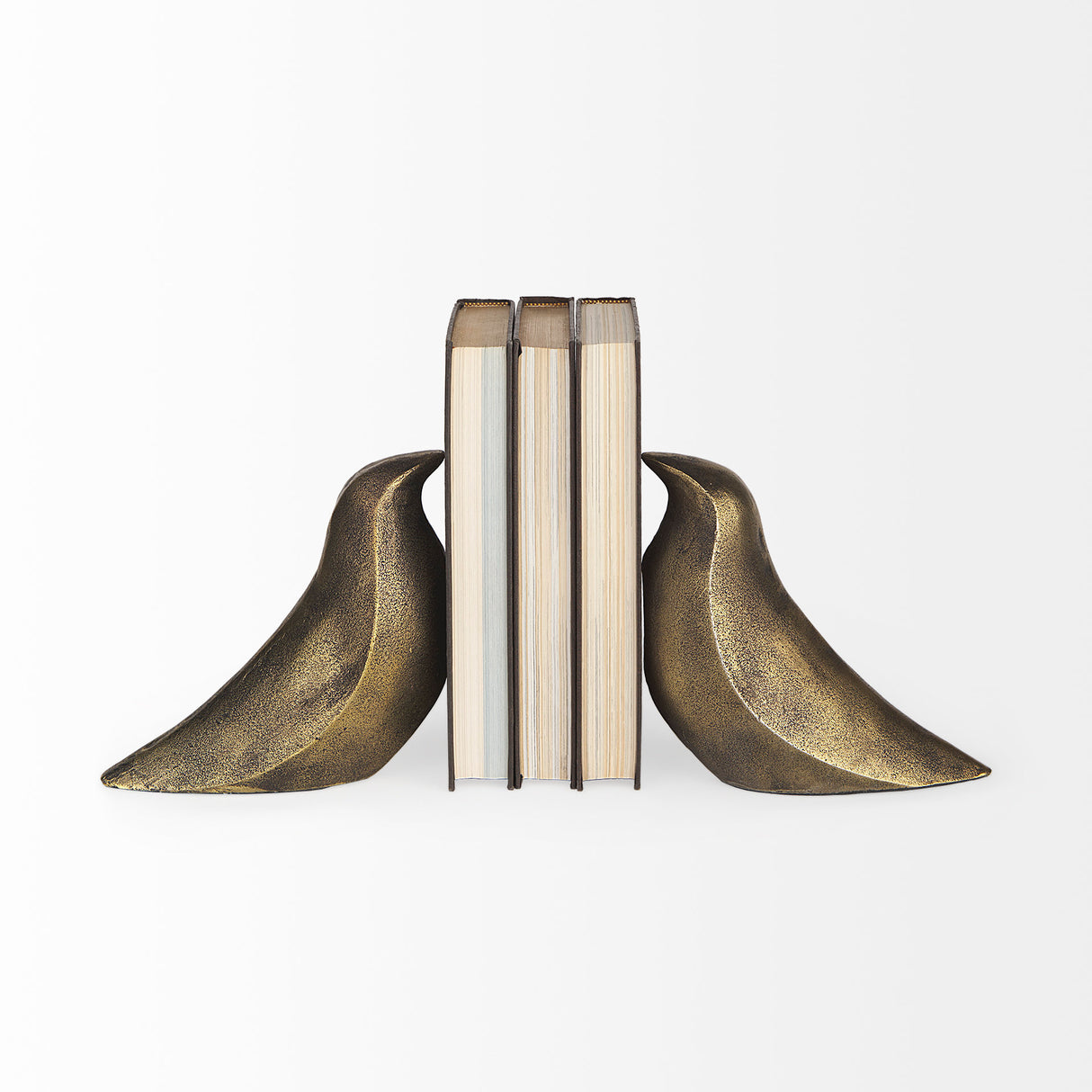 Dover (Set of 2) 15L x 4W Gold Aluminum Dove Bookends from Mercana - Luna Furniture