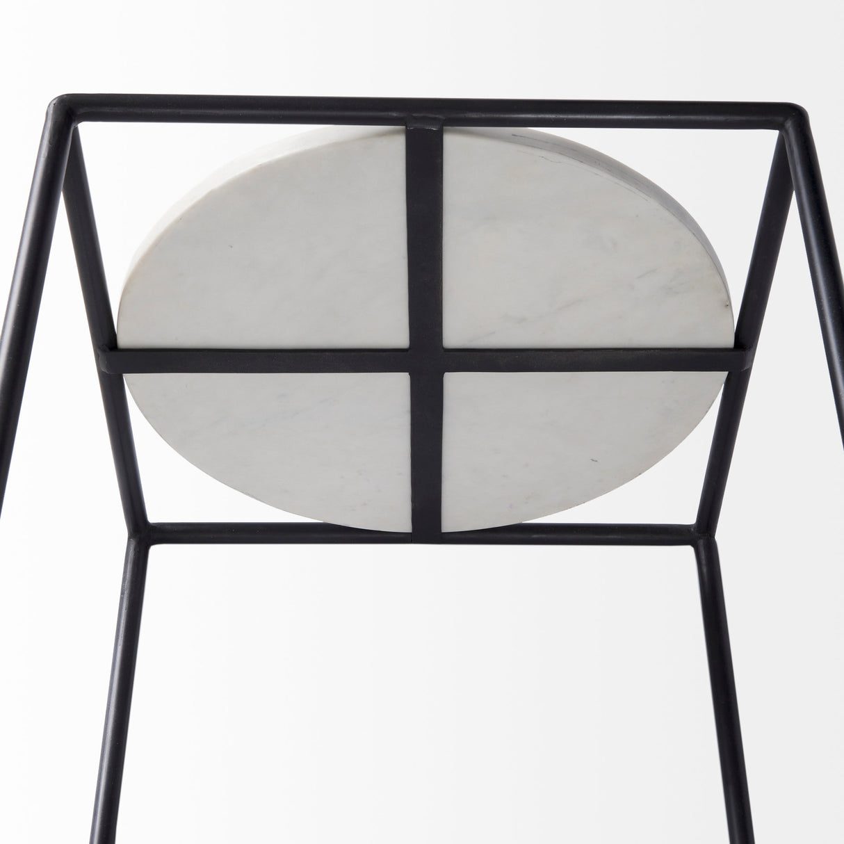 Austen 20L x 20W x 22H Round White Marble Top W/ Black Metal Frame Side Table from Mercana - Luna Furniture