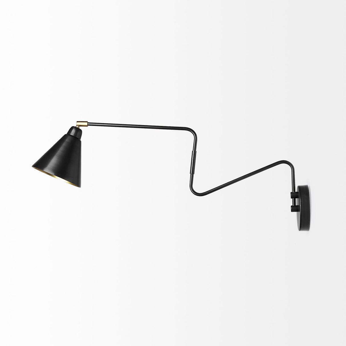 Cobalt 6L x 32W Black Metal Cone Shaped Swivel Wall Sconce from Mercana - Luna Furniture
