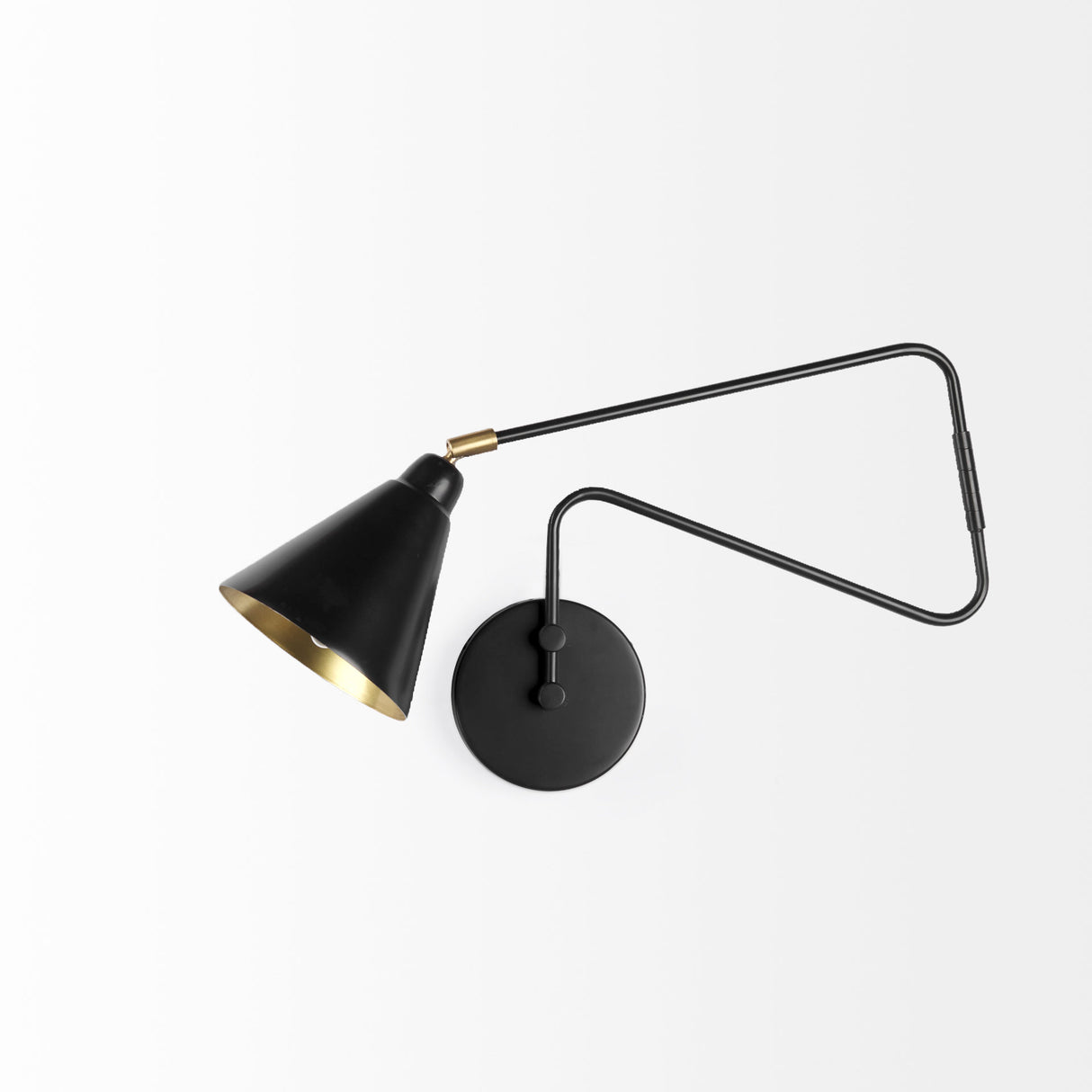 Cobalt 6L x 32W Black Metal Cone Shaped Swivel Wall Sconce from Mercana - Luna Furniture