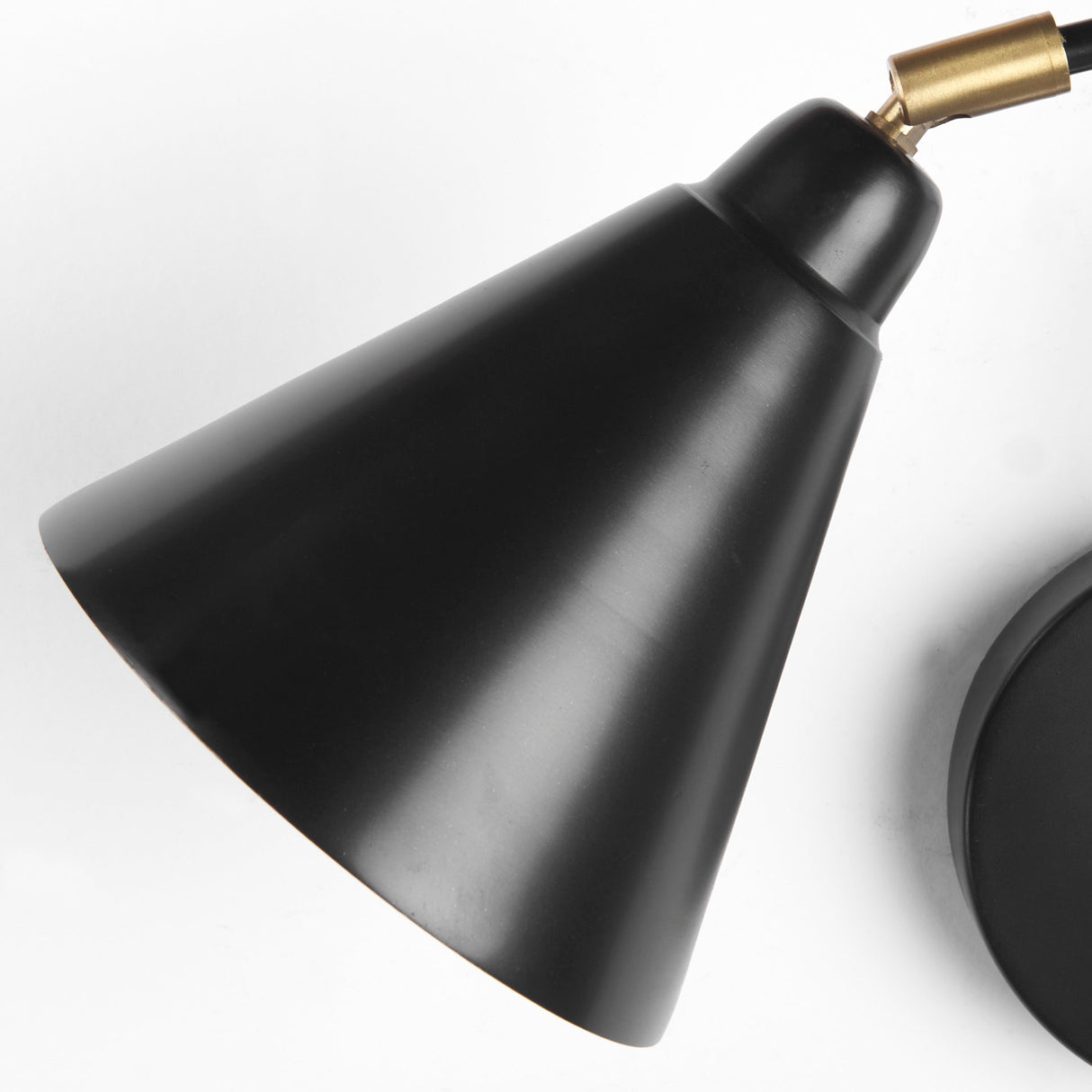 Cobalt 6L x 32W Black Metal Cone Shaped Swivel Wall Sconce from Mercana - Luna Furniture
