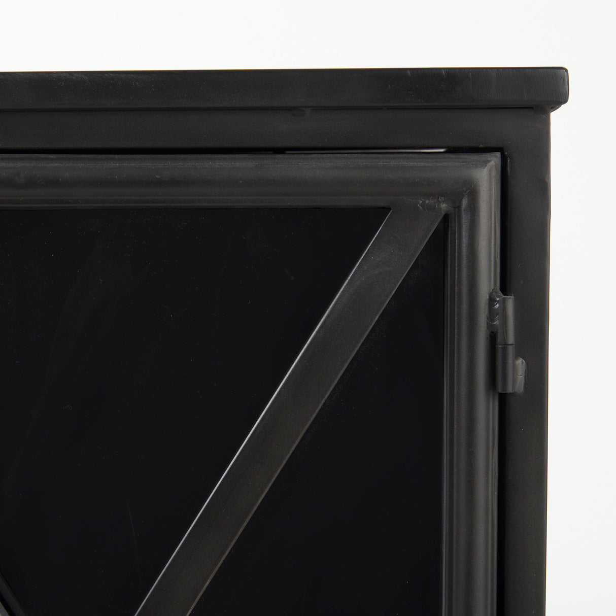 Poppy III 40L x 16W Black Metal With Glass Door Accent Cabinet from Mercana - Luna Furniture