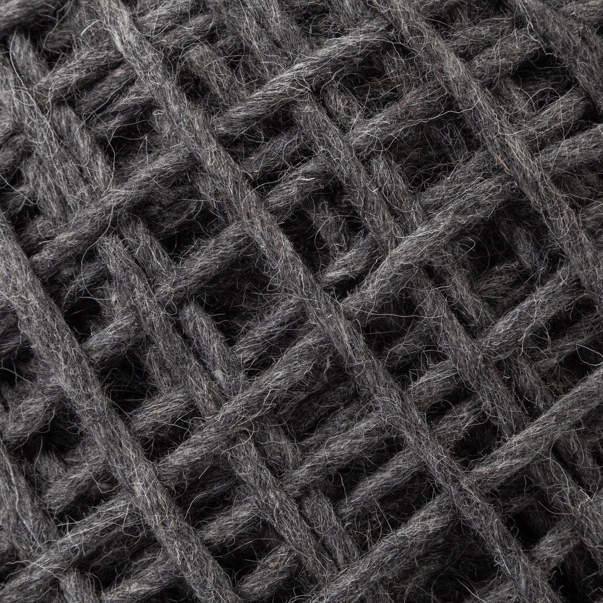 Allium Dark Gray Handwoven Wool Cylindrical Pouf from Mercana - Luna Furniture