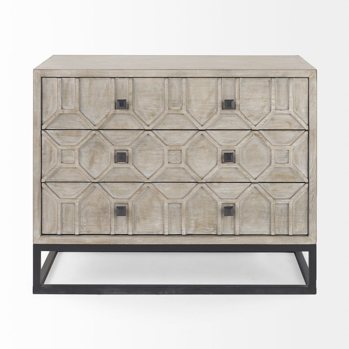 Genevieve I 39L x 16W Light Brown Fir Veneer 3 Drawer Accent Cabinet from Mercana - Luna Furniture
