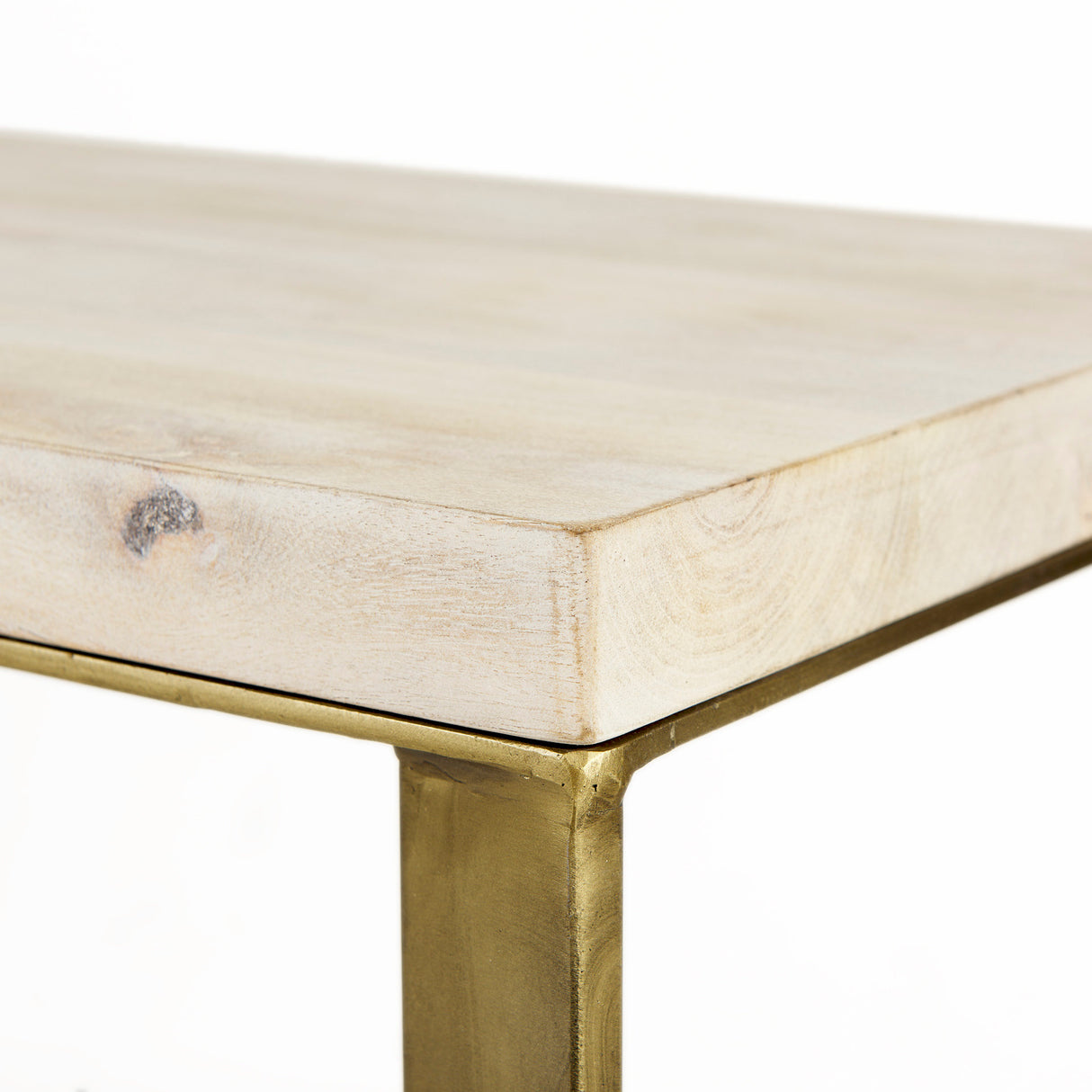 Faye 50L x 15W x 30H Beige Finished Wood W/Gold Metal Base Console Table from Mercana - Luna Furniture