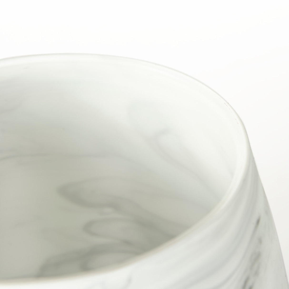 Volta I Short Gray Cream Glass Abstract Pattern Vase from Mercana - Luna Furniture