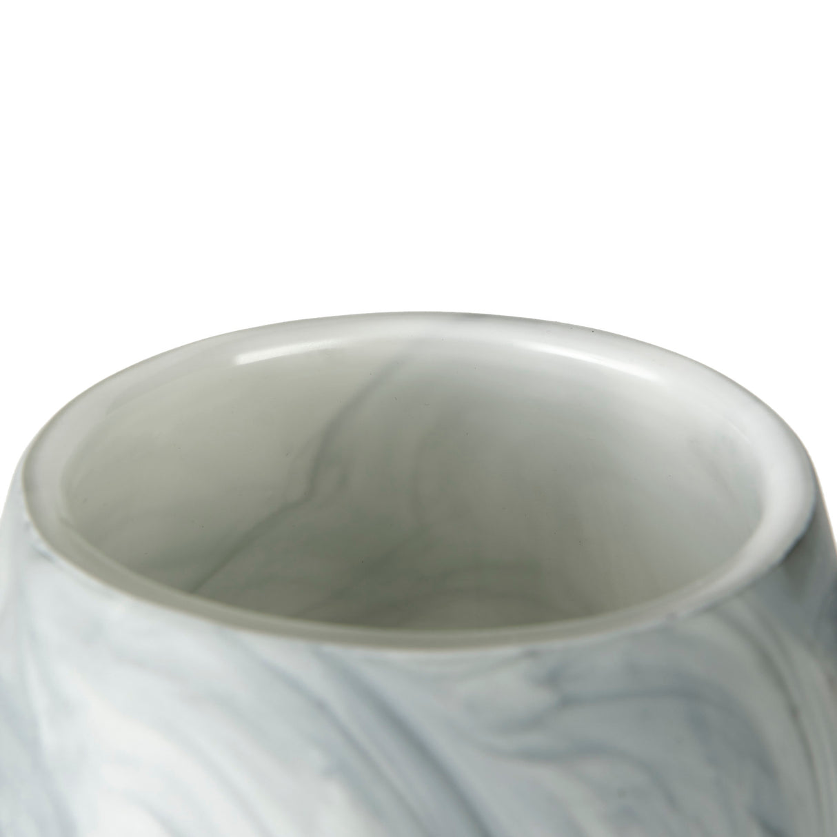 Volta II Tall White Gray Abstract Pattern Glass Vase from Mercana - Luna Furniture