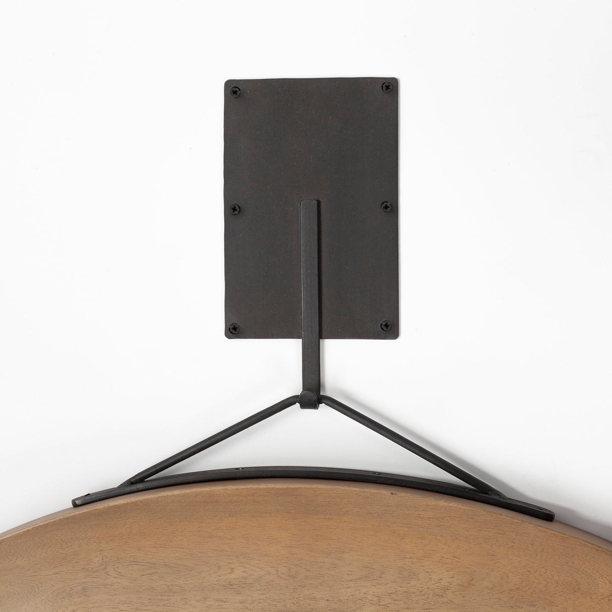 Avram 43.5" Round Brown Wood Frame Mirror from Mercana - Luna Furniture