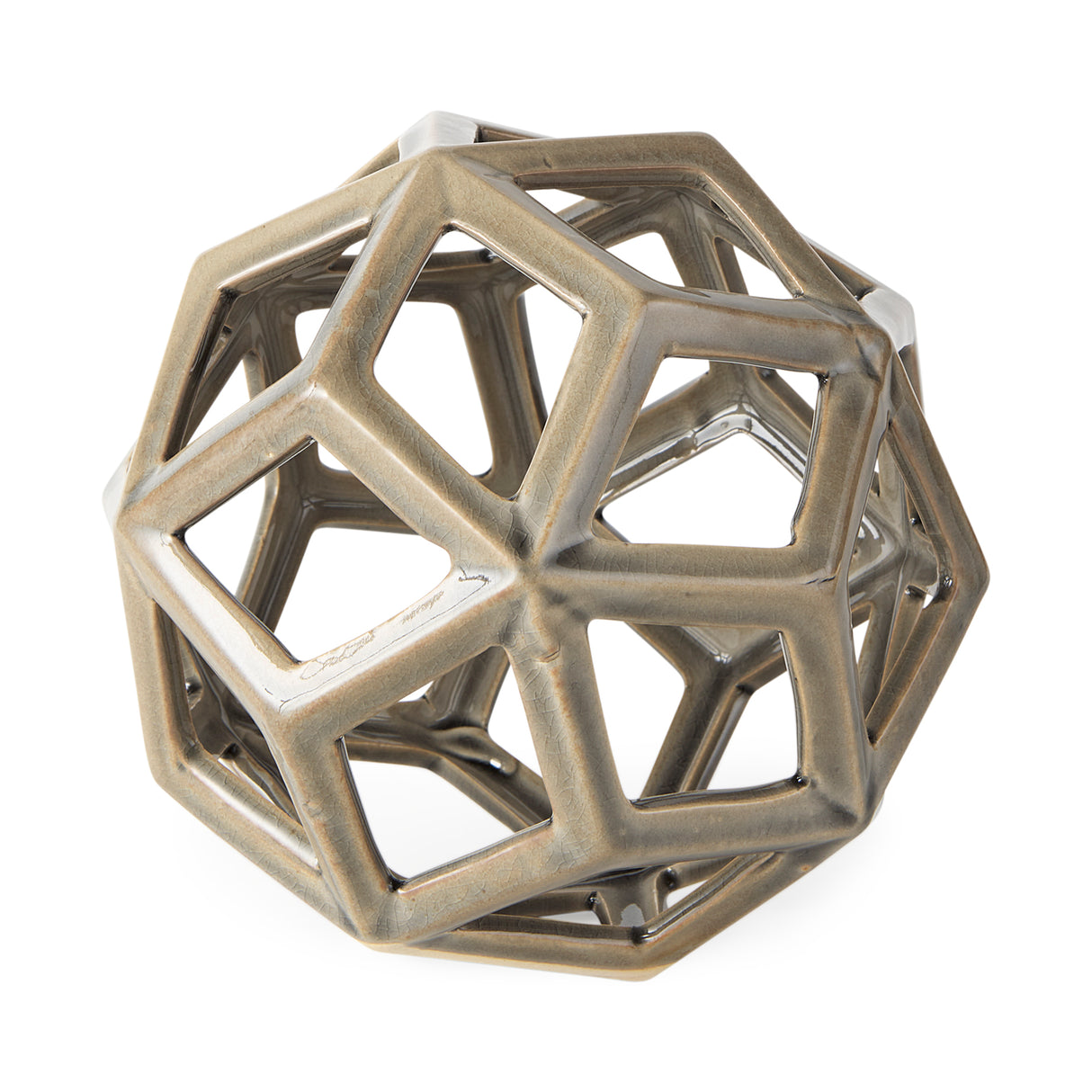 Geom 7.1L x 7.1W x 7.1H Tan Ceramic Geometric Object from Mercana - Luna Furniture