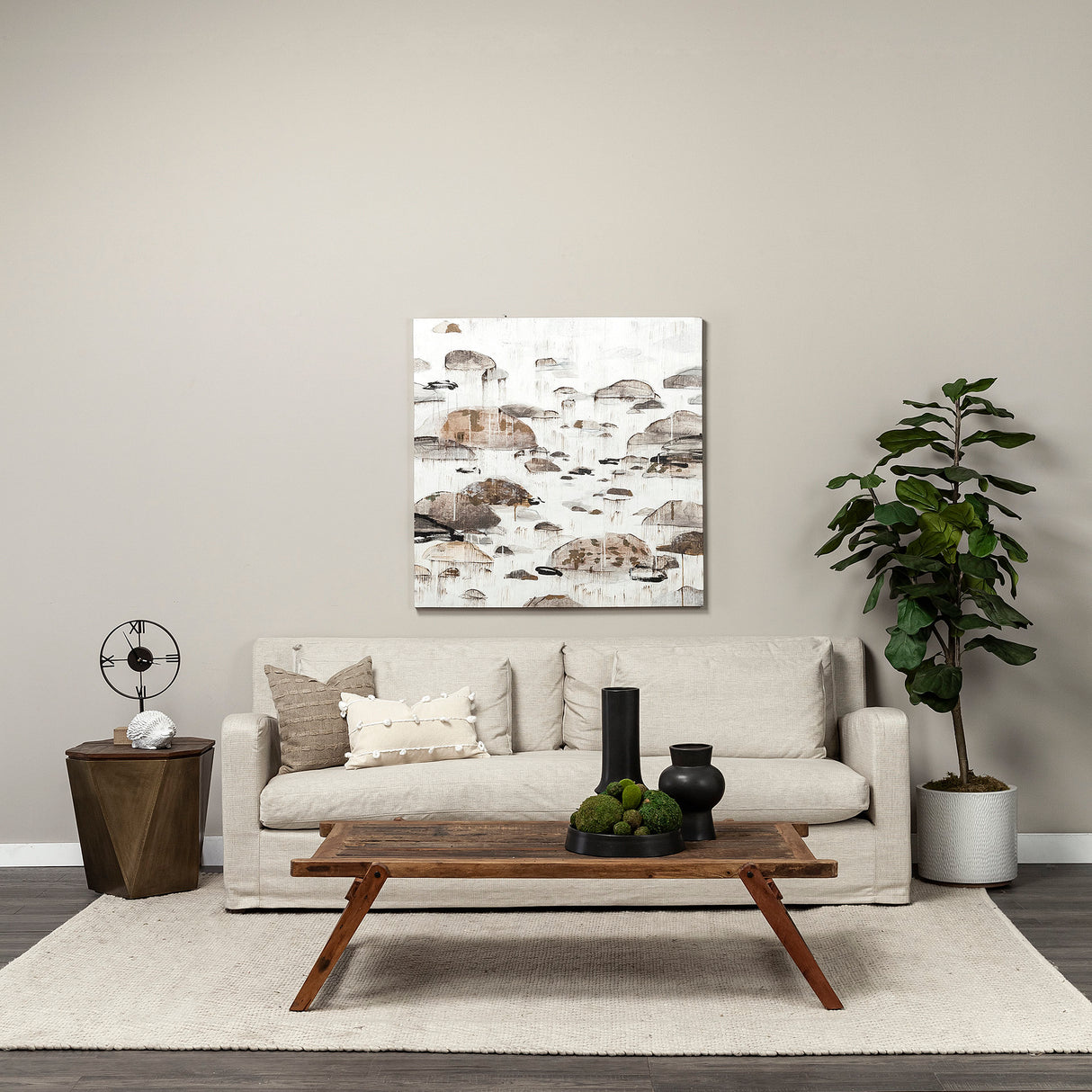 Oris Black Metal/Wood Open Frame Table Clock from Mercana - Luna Furniture