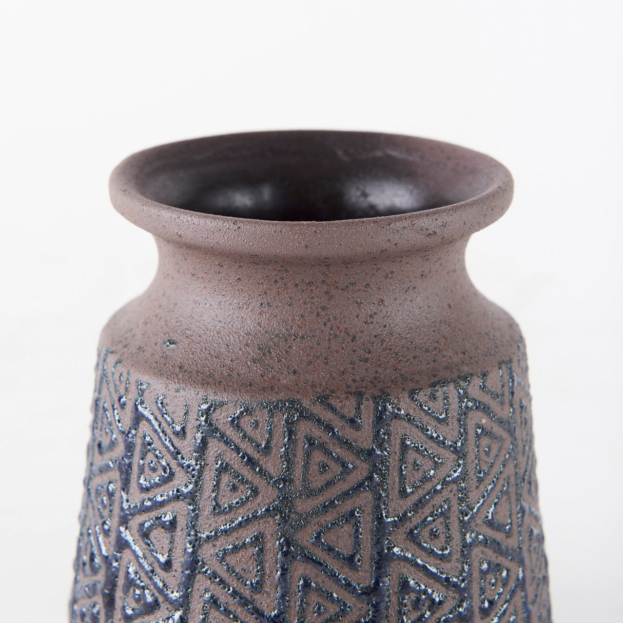 Sefina I Small Brown/Black Patterned Ceramic Vase from Mercana - Luna Furniture