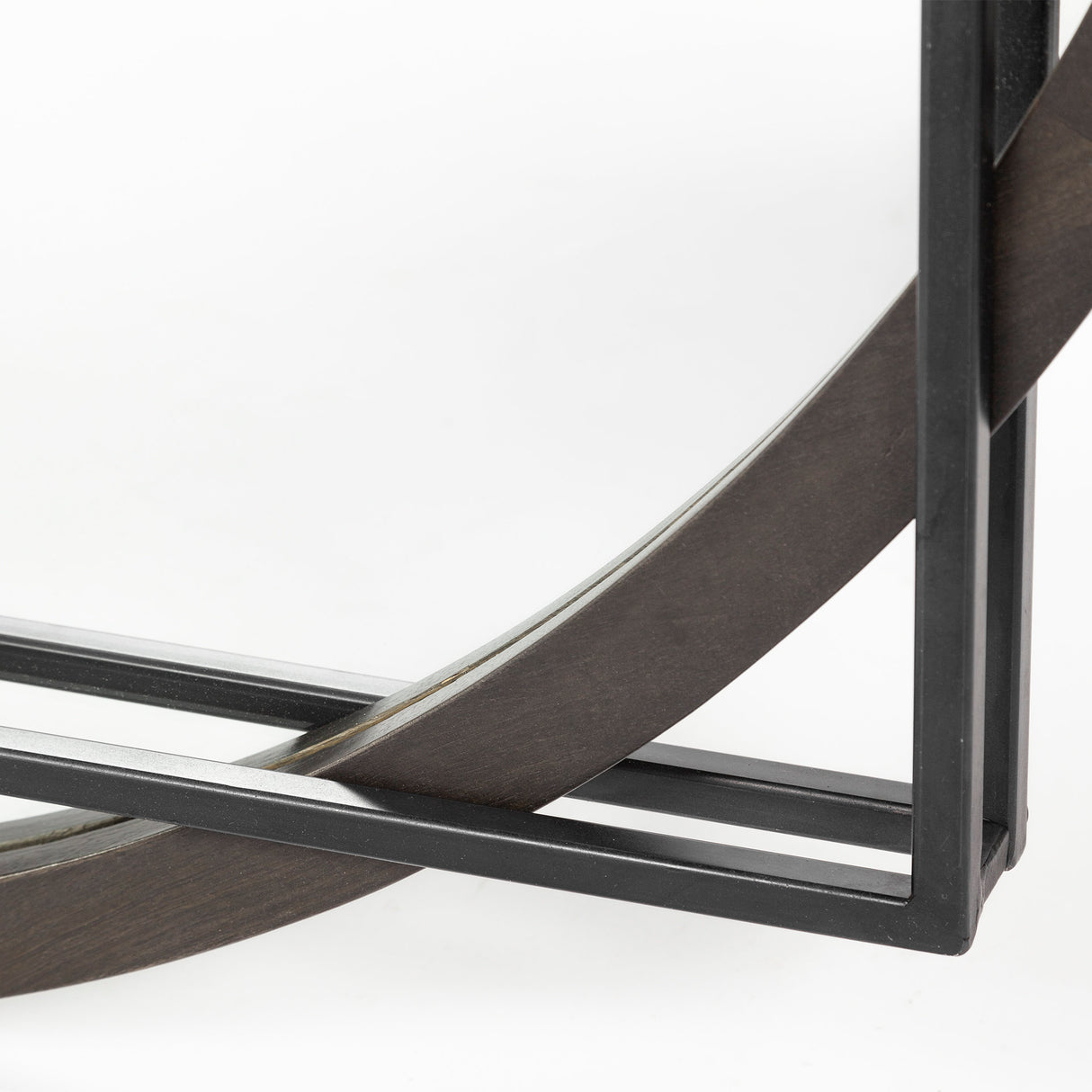 Norbert 46" Round-Square Black Wood/Metal Frame Mirror from Mercana - Luna Furniture