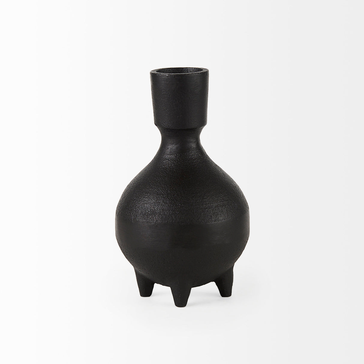 Cyrus Black Spherical Vase W/ Flute Decorative Object from Mercana - Luna Furniture