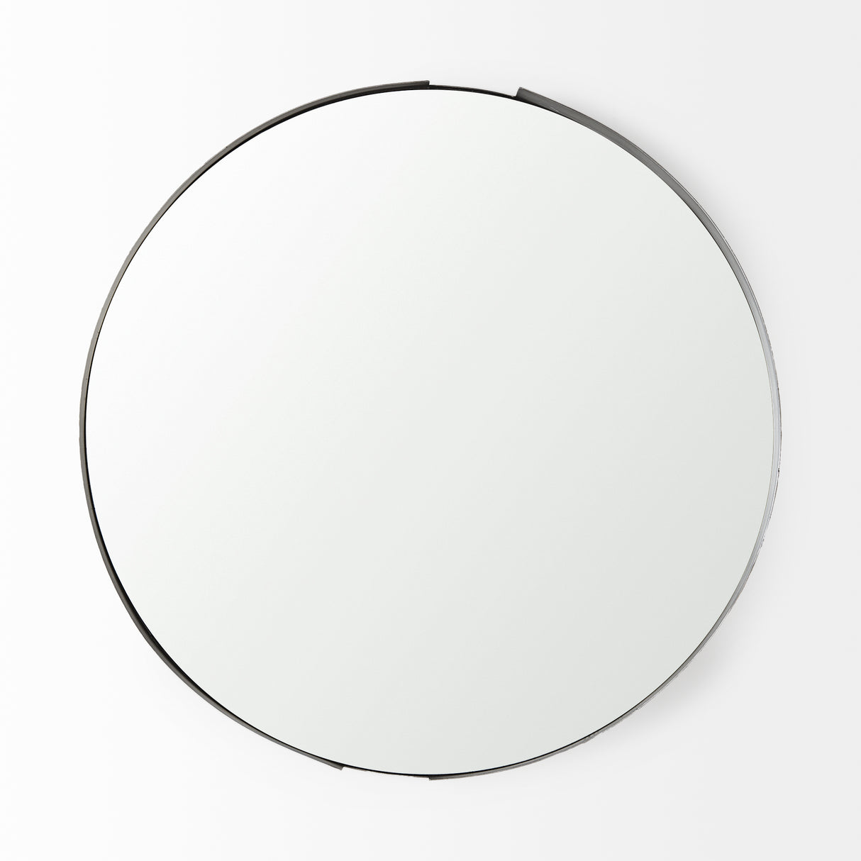 Adrianna 24.4" Black Metal Round Mirror from Mercana - Luna Furniture