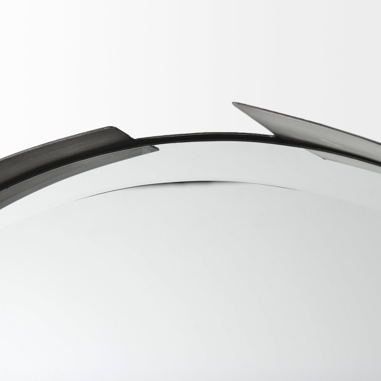 Adrianna 24.4" Black Metal Round Mirror from Mercana - Luna Furniture