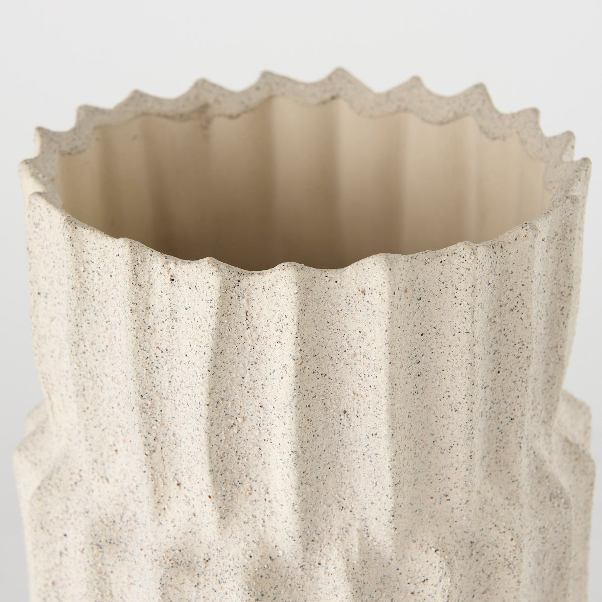 Cardon 14.4H Cream Ceramic Vase from Mercana - Luna Furniture
