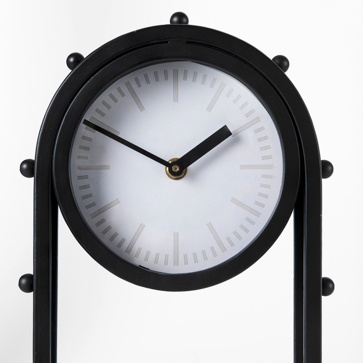 Marian 7.5L x 5.7W x 13.0H Black Studded Table Clock from Mercana - Luna Furniture