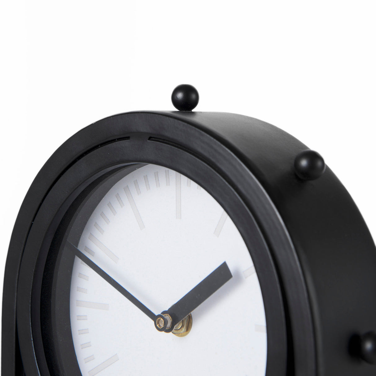 Marian 7.5L x 5.7W x 13.0H Black Studded Table Clock from Mercana - Luna Furniture