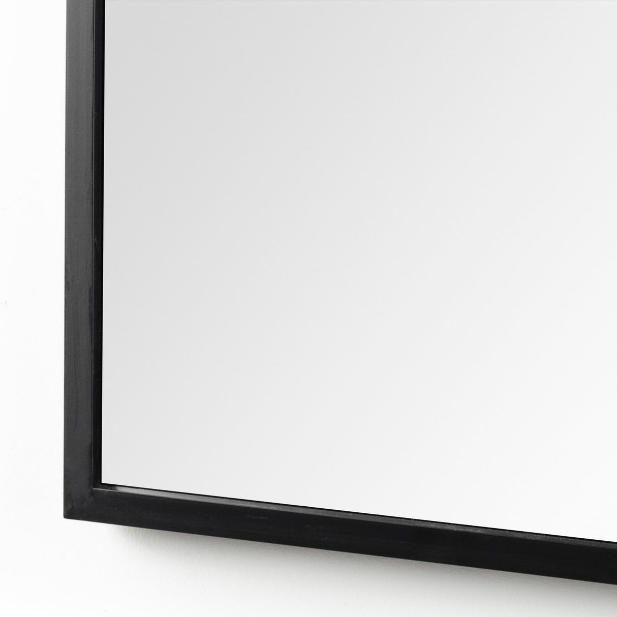 Giovanna 23.6L x 1.2W x 48.8H Black Metal Frame Rounded Arch Vanity Mirror from Mercana - Luna Furniture
