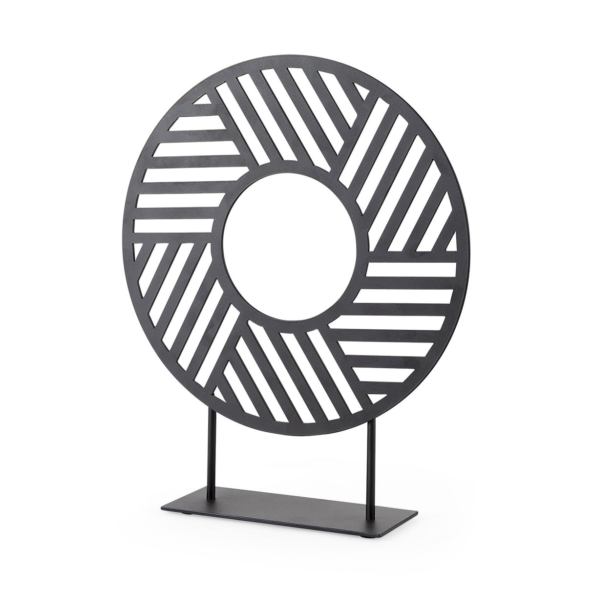 Micra 11.0L x 3.0W x 13.4H Matte Black Metal Decorative Object on a Stand from Mercana - Luna Furniture