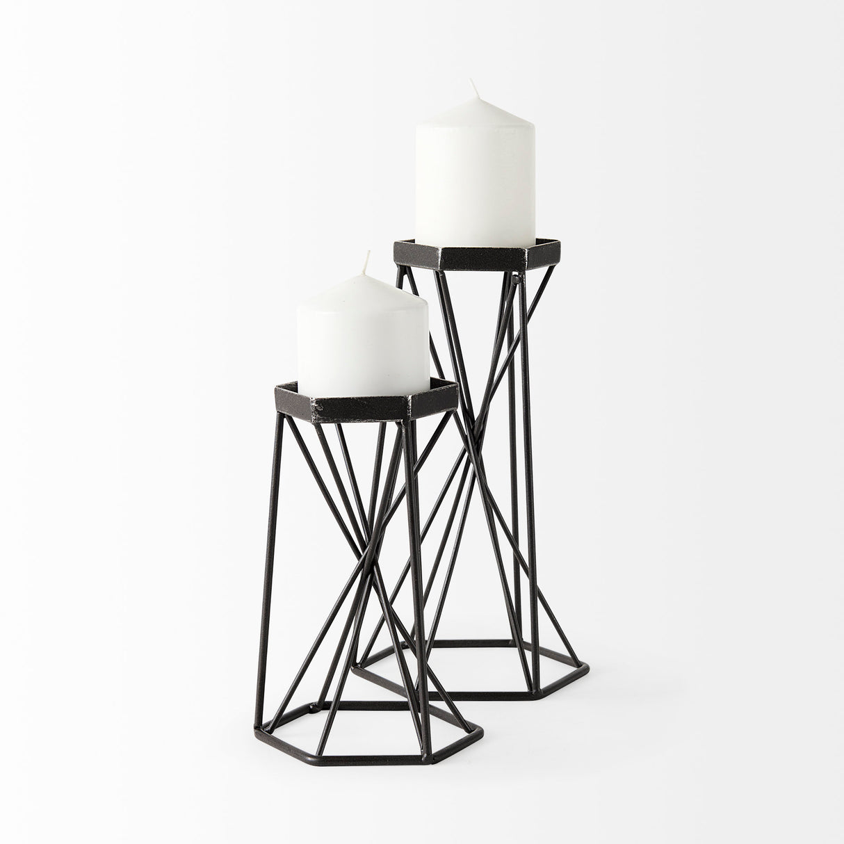 Sixx II Large Antiqued Metal Hexagonal Table Candle Holder from Mercana - Luna Furniture