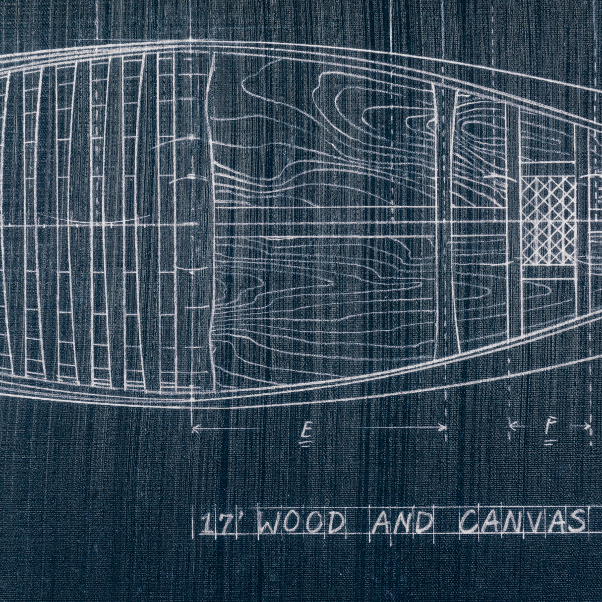 Canoe Blueprint (40 x 24) by Fiona H a Hand Embellished Textured Canvas from Mercana - Luna Furniture