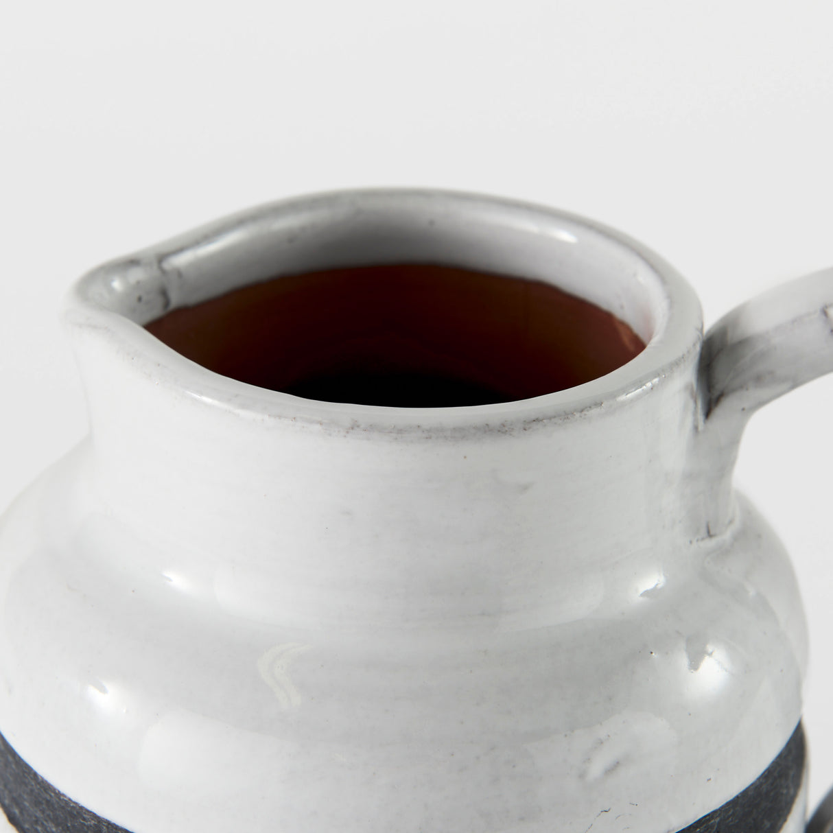 Harmon I Small White w/ Charcoal Stripes Ceramic Jug from Mercana - Luna Furniture
