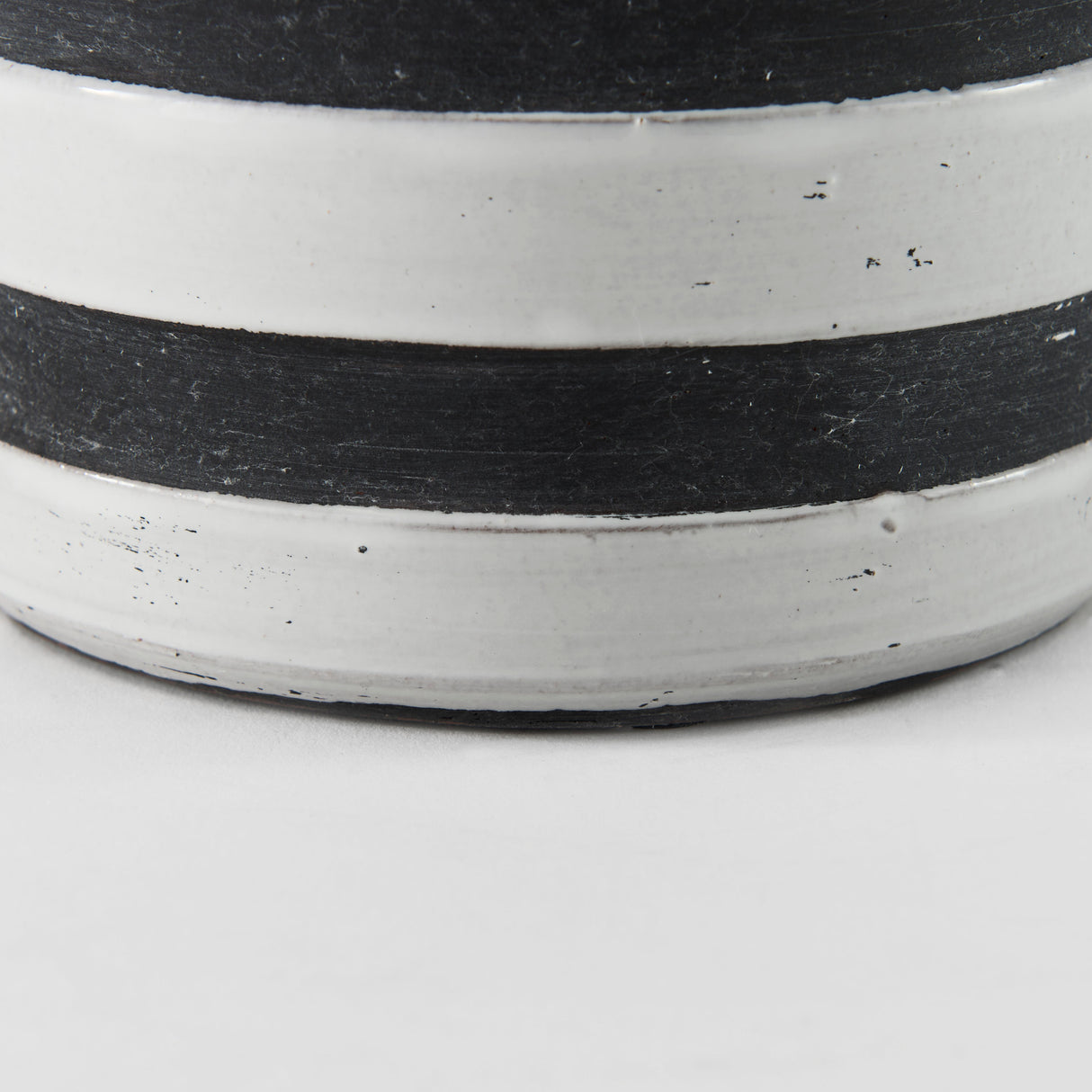 Harmon I Small White w/ Charcoal Stripes Ceramic Jug from Mercana - Luna Furniture