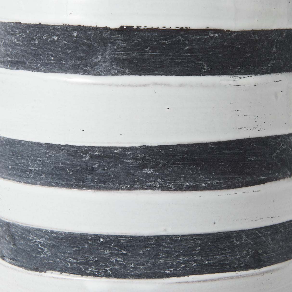 Harmon II Large White w/ Charcoal Stripes Ceramic Jug from Mercana - Luna Furniture