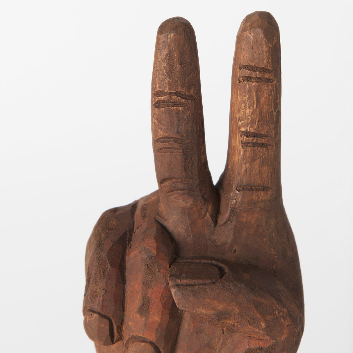 Pacem 4L x 4W Natural Wooden Carved Peace Sign Hand from Mercana - Luna Furniture
