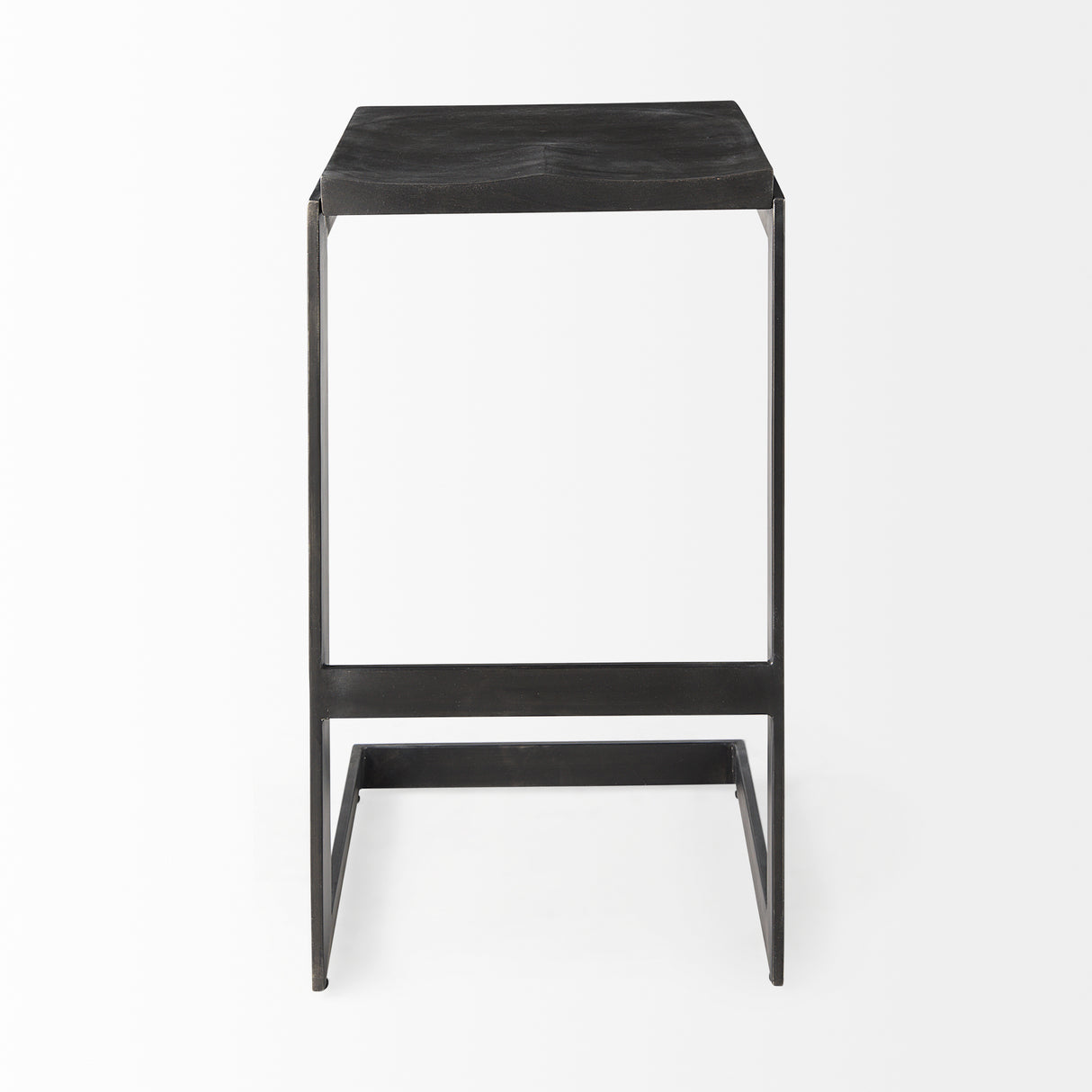 Kiran 17L x 17W x 30H Black Wood W/ Black Metal Base C-Shape Bar Stool from Mercana - Luna Furniture