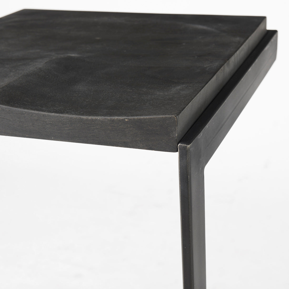 Kiran 17L x 17W x 30H Black Wood W/ Black Metal Base C-Shape Bar Stool from Mercana - Luna Furniture