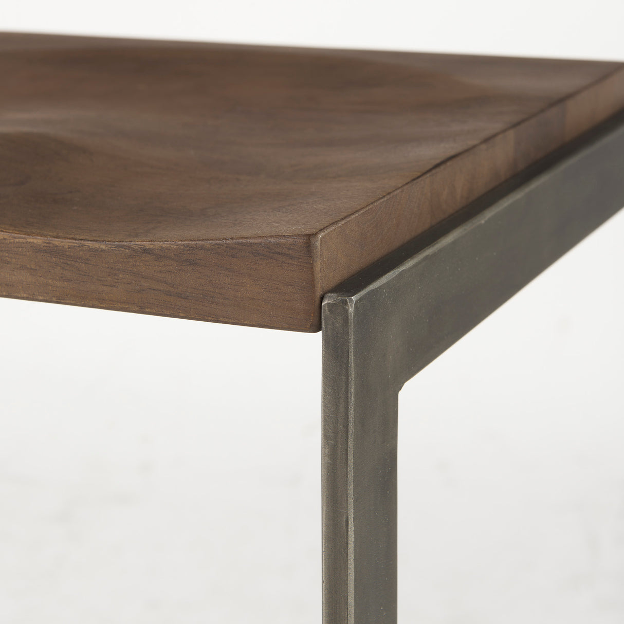 Kiran 17L x 17W x 30H Medium Brown Wood W/ Antique Nickel Finished Metal Frame Bar Stool from Mercana - Luna Furniture