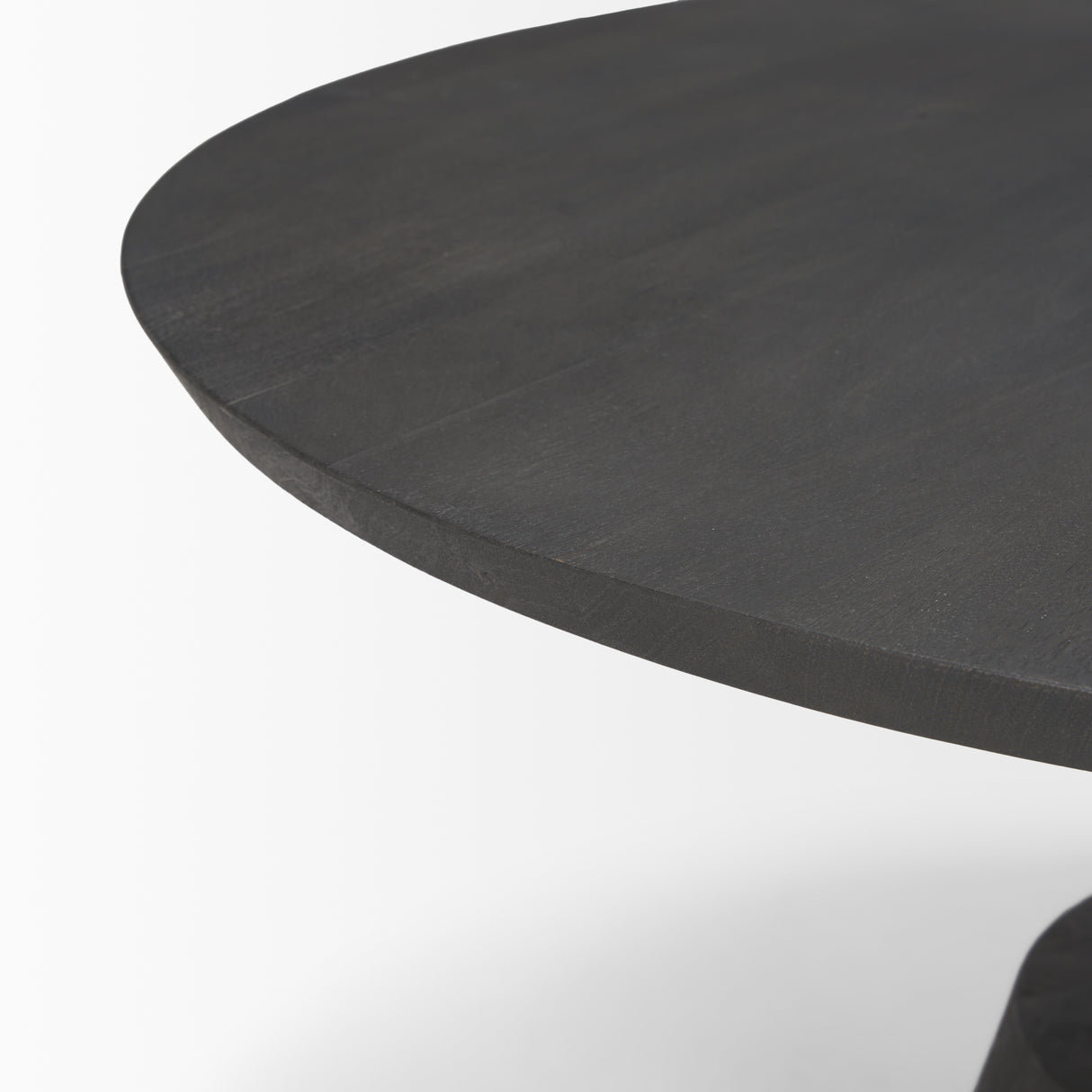 Maxwell 34L x 34W x 16H Dark Brown Wood W/ Black Metal Pedestal Base Round Coffee Table from Mercana - Luna Furniture