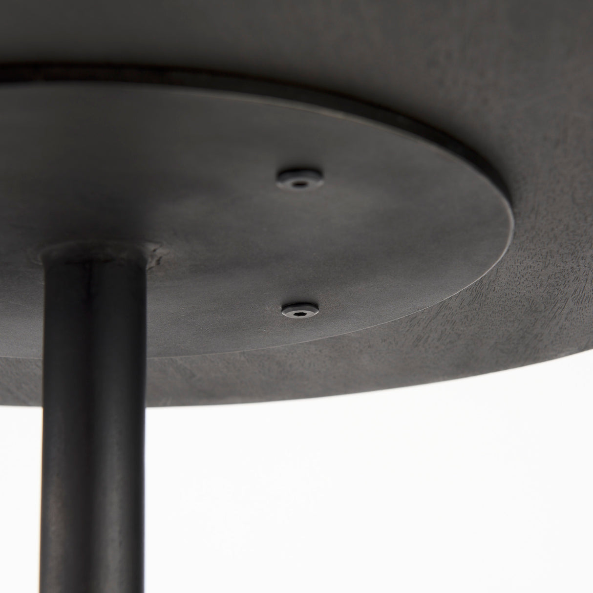 Maxwell 20" Round Dark Brown Wood w/ Black Metal Pedestal Side Table from Mercana - Luna Furniture