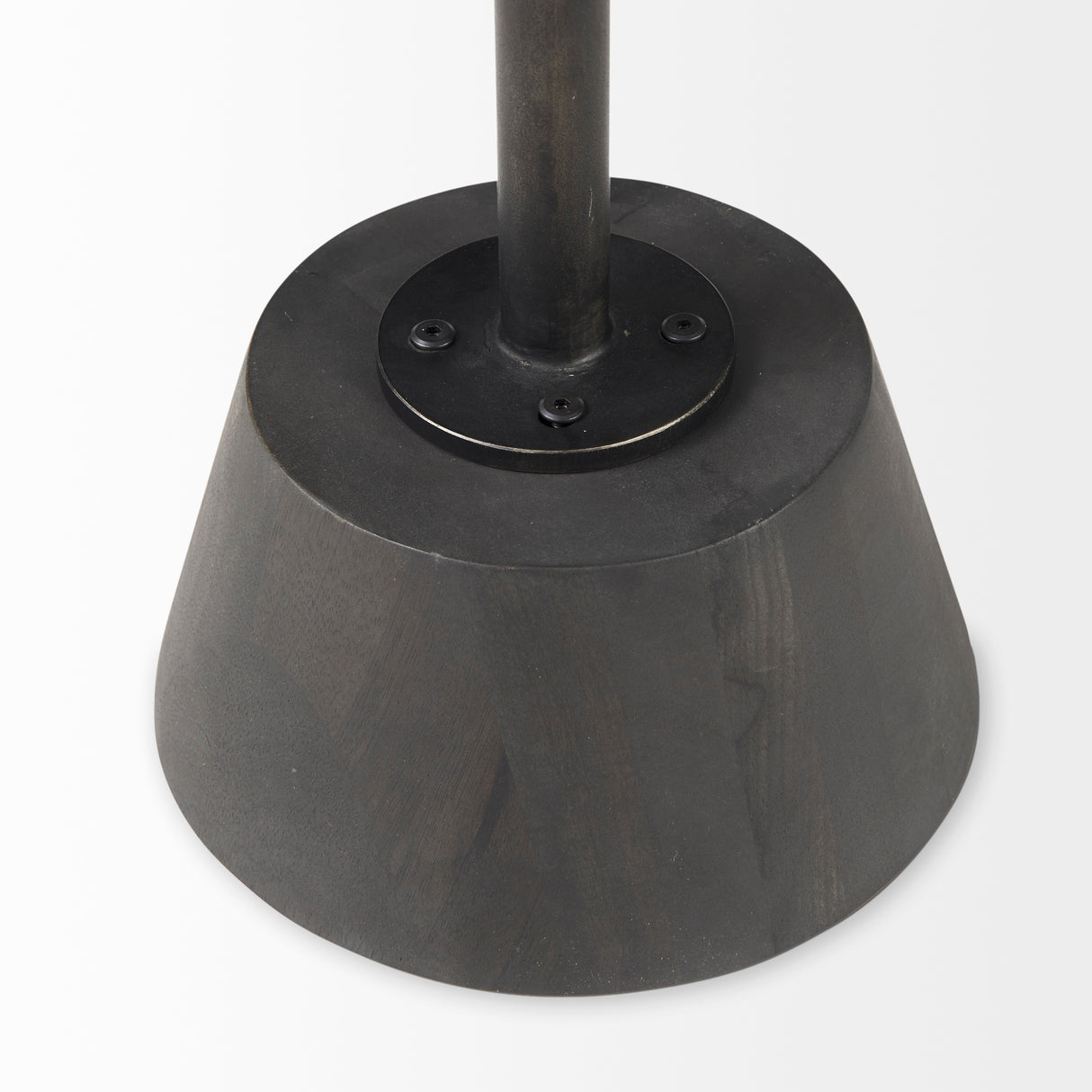 Maxwell 20" Round Dark Brown Wood w/ Black Metal Pedestal Side Table from Mercana - Luna Furniture