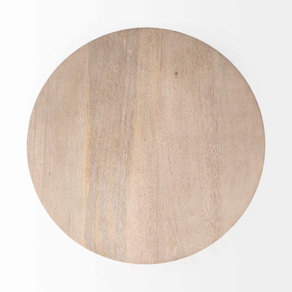 Maxwell 20" Round Light Brown Wood w/ Gold Metal Pedestal Side Table from Mercana - Luna Furniture