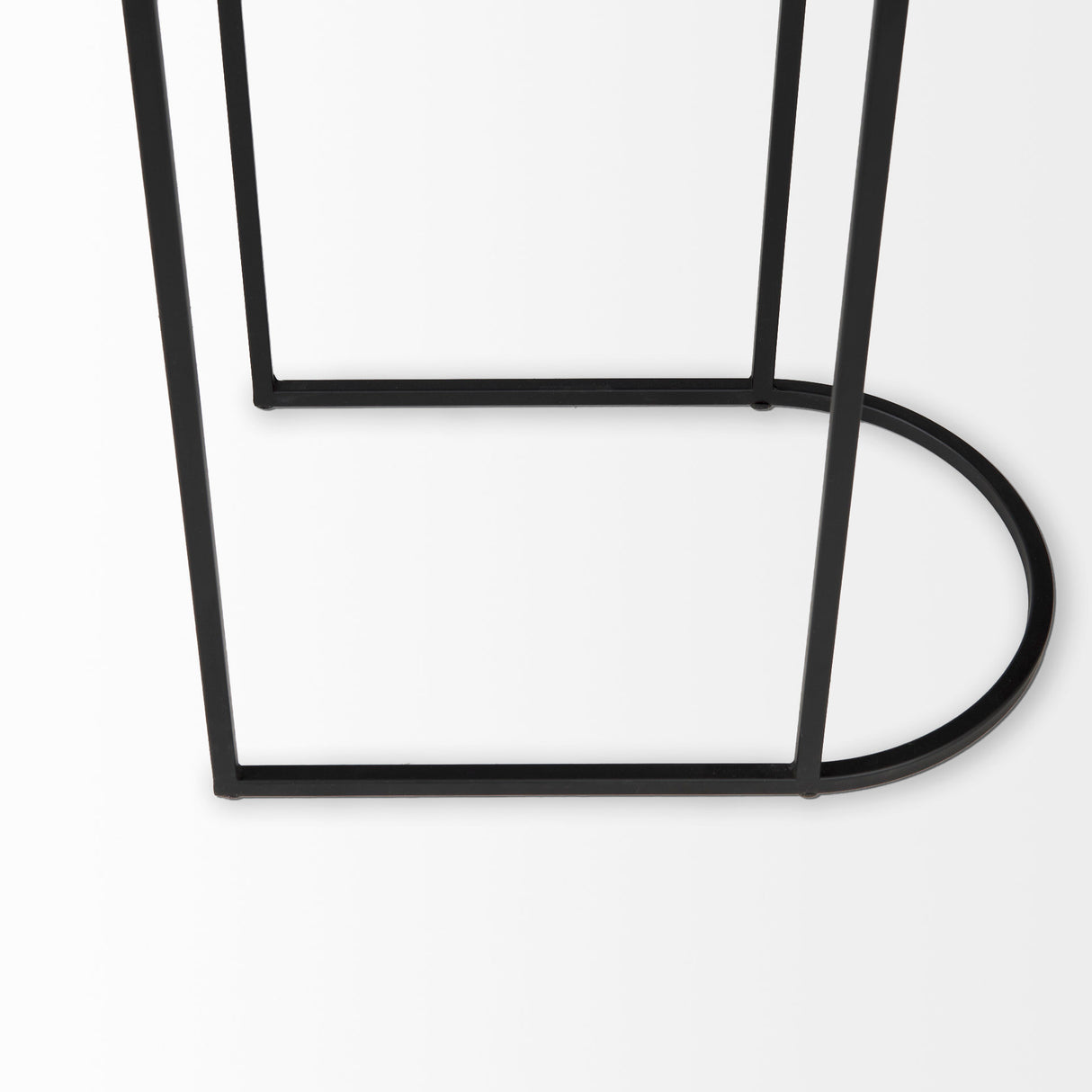 Celine 24.2 L x 12.6 W x 22.4 H Set of Two Black/Silver Metal and Glass Nesting Accent Tables from Mercana - Luna Furniture