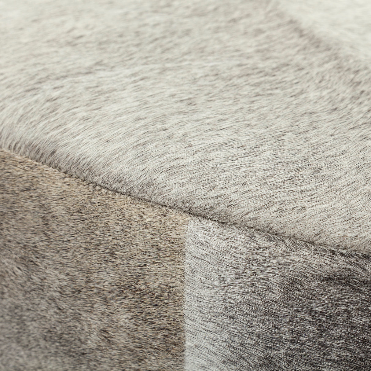 Zahavi 36" Gray Hair-On-hide W/Metal Base Ottoman from Mercana - Luna Furniture