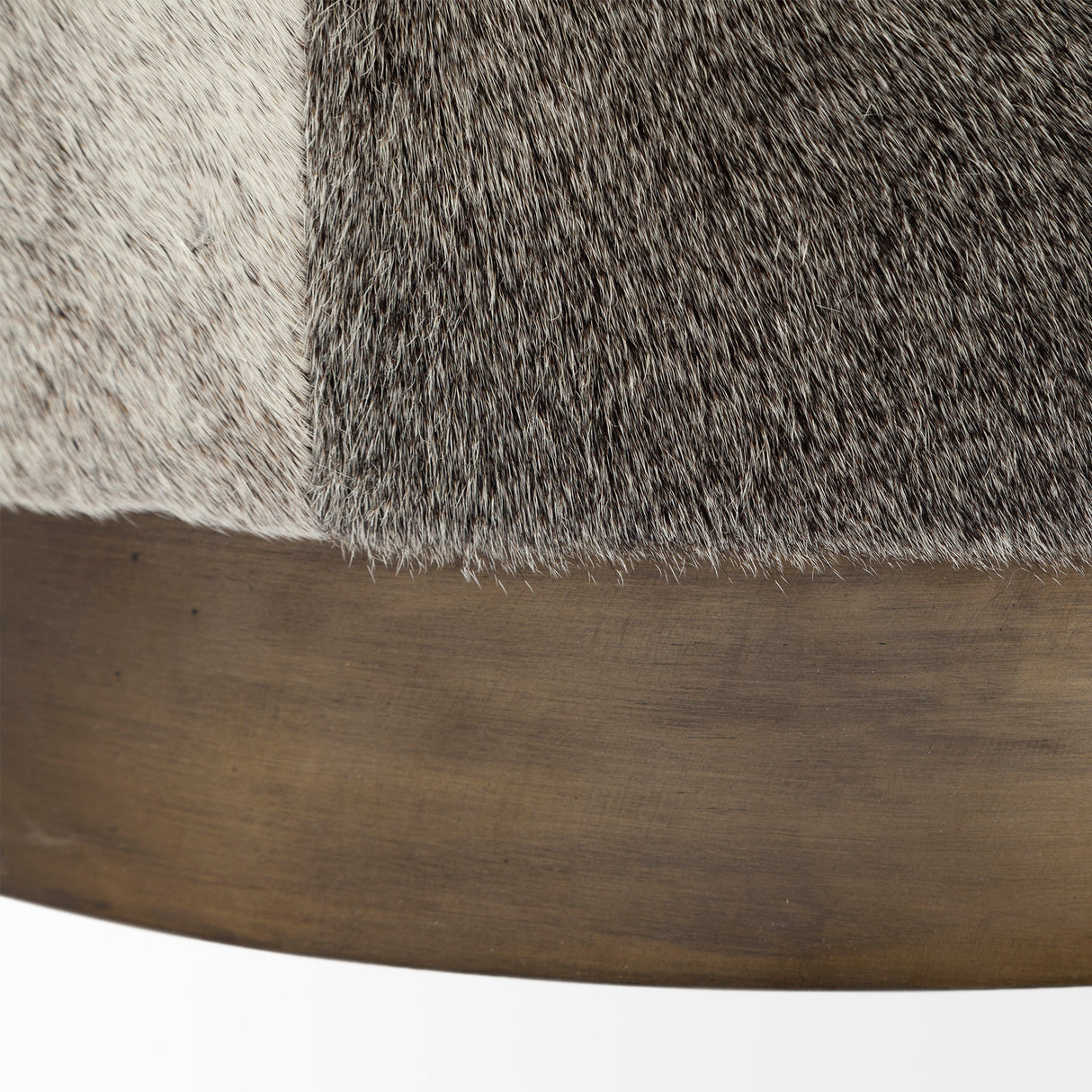 Zahavi I 23"H grey-toned hair-on-hide ottoman from Mercana - Luna Furniture