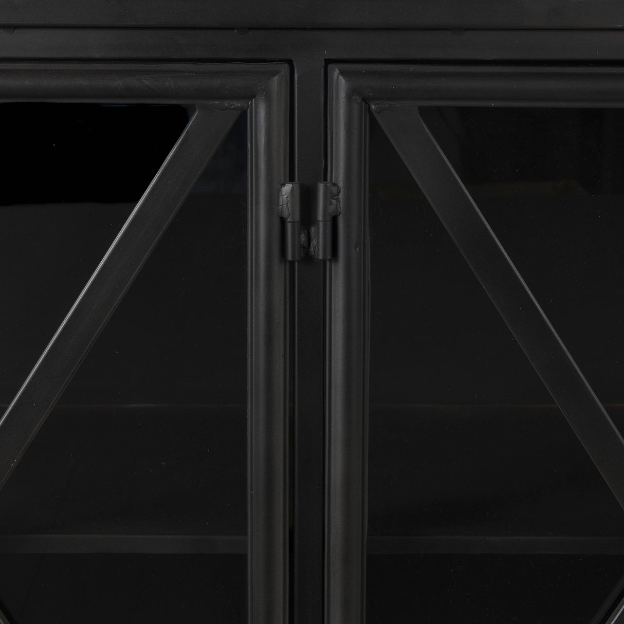 Poppy I 79x16 Black Metal With Glass Door Sideboard from Mercana - Luna Furniture