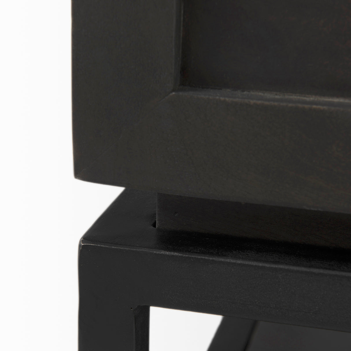 Divina Black-Brown Wood w/ White Marble Top and Black Metal Base 1 Drawer Side Table from Mercana - Luna Furniture