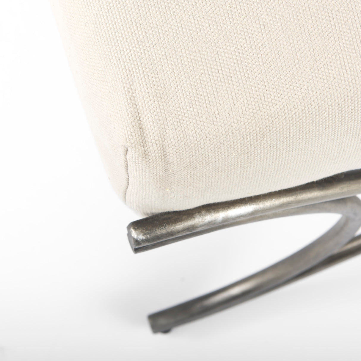 Ayla 55L x 17.6W x 18H Cream Fabric Seat W/ Antique Nickel Frame Bench from Mercana - Luna Furniture